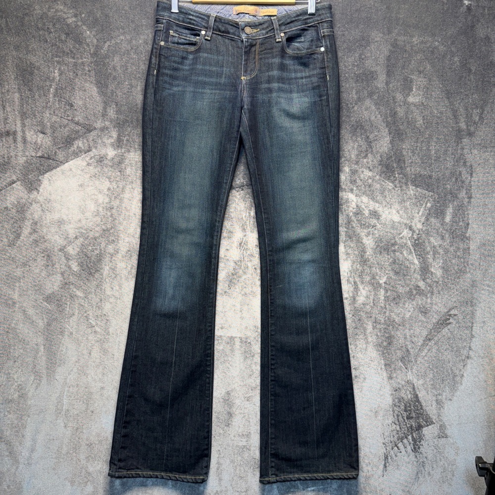 Paige Jeans Womens 27 Blue Denim Laurel Canyon Bootcut Low Rise Dark Wash Casual